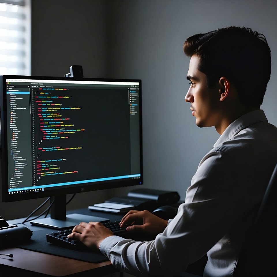 Software developer working